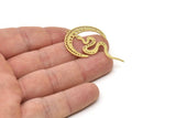 Brass Moon Charm, Raw Brass Crescent Moon And Snake Shaped Charms With 1 Loop (45x27x0.60mm) SMP1720