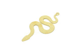 Brass Snake Charm, Raw Brass Snake Pendants With 1 Loop (42x19x0.60mm) SMP1696