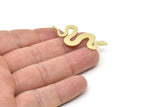 Brass Snake Charm, Raw Brass Snake Pendants With 1 Loop (44x23x0.60mm) SMP1695