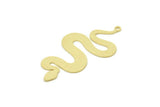 Brass Snake Charm, Raw Brass Snake Pendants With 1 Loop (44x23x0.60mm) SMP1695