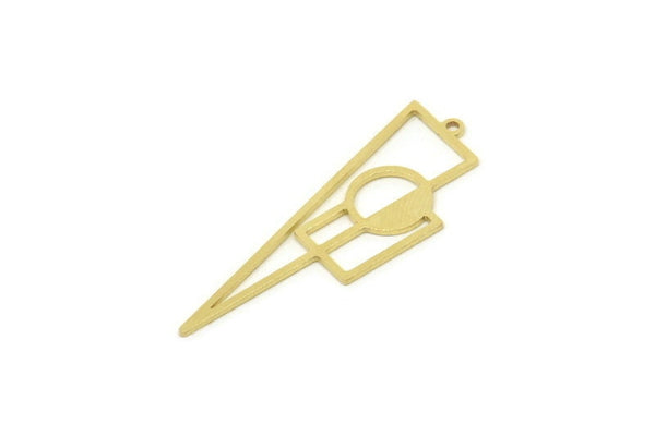 Brass Triangle Charm, Raw Brass Triangle Charms With 1 Loop, Geometric Charms (42x14x0.80mm) SMP1741