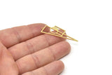 Brass Triangle Charm, Raw Brass Triangle Charms With 1 Loop, Geometric Charms (42x14x0.80mm) SMP1741