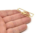 Brass Rectangle Charm, Raw Brass Rectangle Charms With 1 Loop, Geometric Charms (42x14x0.80mm) SMP1732