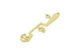 Brass Face Charm, Raw Brass Face Pendants With 1 Loop, Face Earrings (42x10x0.80mm) SMP1699