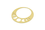 Brass Circle Charm, Raw Brass Moon Phases Charms, Round Charm, Moon Pendant (30x0.60mm) SMP1730
