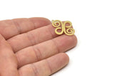 Brass Charm, Raw Brass Ethnic Motif Charms With 1 Loop, Earring Charms, Pendant Charms (27x21x0.60mm) SMP1697