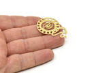 Brass Eye Charm, Raw Brass Snake Charms With 1 Loop, Findings (42x26x0.60mm) SMP1710