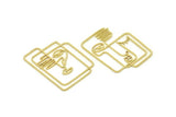 Brass Face Charm, Raw Brass Man And Woman Face Charms, Face Earrings (40x30x0.80mm) SMP1713