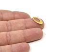Brass Oval Charm, Tiny Raw Brass Oval Shaped Charms With 1 Hole, Geometric Charms (15x8x0.60mm) SMP1762