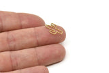 Brass Cactus Charm, Tiny Raw Brass Cactus Charms With 1 Loop, Findings (15x9x0.60mm) SMP1757