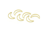 Brass Moon Charm, Raw Brass Crescent Moon Rings, Brass Moon Jewelry (12x4x0.80mm) A5537