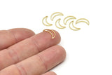 Brass Moon Charm, Raw Brass Crescent Moon Rings, Brass Moon Jewelry (12x4x0.80mm) A5537