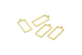 Brass Rectangle Charm, Raw Brass Rectangle Charms With 1 Loop, Findings (16x7x0.80mm) A5581
