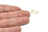 Brass Rectangle Charm, Raw Brass Rectangle Charms With 1 Loop, Findings (16x7x0.80mm) A5581