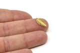 Brass Leaf Charm, Tiny Raw Brass Leaf Charms With 1 Loop, Geometric Charms (15x8x0.60mm) SMP1753