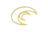 Brass Moon Charm, Raw Brass Crescent Moon Charms, Moon Earrings (37x17x0.80mm) SMP1717