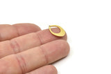 Brass Oval Charm, Tiny Raw Brass Marquise Shaped Charms With 1 Hole, Geometric Charms (15x11x0.60mm) SMP1727
