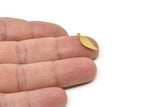 Brass Leaf Charm, Tiny Raw Brass Leaf Charms With 1 Loop, Geometric Charms (15x5x0.60mm) SMP1760