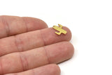 Brass Cactus Charm, Tiny Raw Brass Cactus Charms With 1 Hole, Findings (13x10x0.60mm) SMP1763