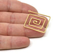 Brass Spiral Charm, Raw Brass Geometric Charms With 1 Loop, Charm Pendants (28x0.80mm) SMP1761