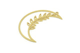 Brass Moon Charm, Raw Brass Crescent Moon Charms With 1 Loop, Findings (40x15x0.60mm) SMP1723