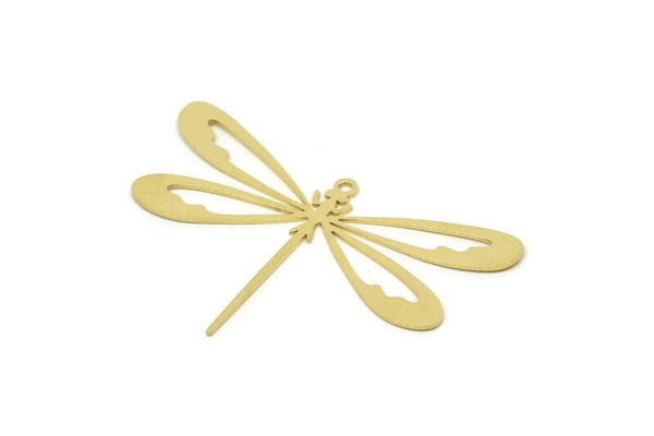 Brass Dragonfly Charm, Raw Brass Dragonfly Shaped Charms With 1 Loop, Pendants, Findings (49x30x0.60mm) SMP1736