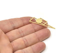 Brass Triangle Charm, Raw Brass Triangle Charms With 1 Loop, Geometric Charms (42x14x0.80mm) SMP1742