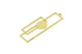 Brass Rectangle Charm, Raw Brass Rectangle Charms With 1 Loop, Geometric Charms (42x14x0.80mm) SMP1735