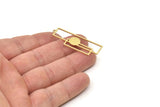 Brass Rectangle Charm, Raw Brass Rectangle Charms With 1 Loop, Geometric Charms (42x14x0.80mm) SMP1735