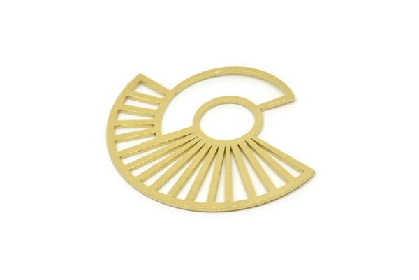 Brass Circle Charm, Raw Brass Semi Circle Charm, Geometric Charm (29x25x0.80mm) SMP1722
