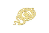 Brass Eye Charm, Raw Brass Snake Charms With 1 Loop, Findings (42x26x0.60mm) SMP1710