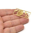 Brass Dandelion Charm, Raw Brass Flower Charms With 1 Loop (42x24x0.80mm) SMP1712
