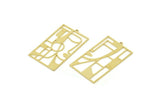 Brass Face Charm, Raw Brass Man And Woman Face Charms With 1 Loop, Findings (42x26x0.80mm) SMP1709 A6302