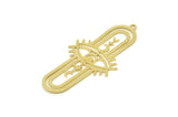 Brass Moon Charm, Raw Brass Crescent Moon Charms With 1 Loop, Findings (45x22x0.60mm) SMP1734