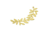 Brass Leaf Charm, Raw Brass Leaf Charms With 1 Loop (50x13x0.80mm) SMP1724