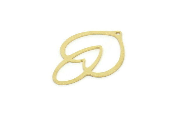 Brass Heart Charm, Raw Brass Drop Charms With 1 Hole, Geometric Charms (25x18x0.60mm) SMP1745