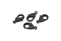 Black Parrot Clasp, 6 Oxidized Black Brass Lobster Claw Clasps (19x10mm) D0571