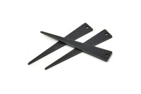 Black Triangle Charm, 10 Oxidized Black Brass Triangle Charms With 1 Hole, Earrings, Findings (37x6x1mm) D1016