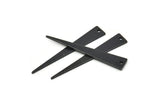 Black Triangle Charm, 10 Oxidized Black Brass Triangle Charms With 1 Hole, Earrings, Findings (37x6x1mm) D1016