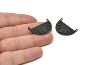 Ay Evreleri Kolye, 2 Oksitlenmiş Siyah Pirinç Ay Evreleri Tılsımı, 2 Döngü, Bulgular (28x16x1mm) N1242