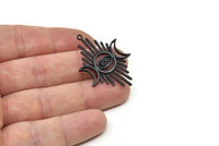 Ay ve Göz, Oksitlenmiş Siyah Pirinç, Hilal, Siyah Kolye, 1 Döngülü Siyah Ay Evreleri Tılsımı (37x26x1,2 mm) N1623