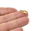 Brass Oval Charm, Tiny Raw Brass Marquise Shaped Charms With 1 Loop, Geometric Charms (15x6x0.60mm) SMP1758