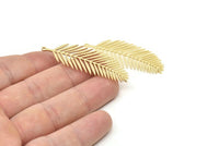 Gold Leaf Charm, Gold Plated Brass Leaf Charms With 1 Loop, Leaf Earrings (50x18x0.80mm) SMP1542 A2992