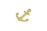 Brass Anchor Charm, Tiny Raw Brass Anchor Charms With 1 Loop, Geometric Charms (15x12x0.60mm) SMP1766