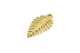 Brass Leaf Charm, Tiny Raw Brass Leaf Charms With 1 Loop, Geometric Charms (15x8x0.60mm) SMP1753