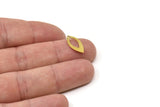 Brass Oval Charm, Tiny Raw Brass Marquise Shaped Charms With 1 Hole, Geometric Charms (15x8x0.60mm) SMP1764