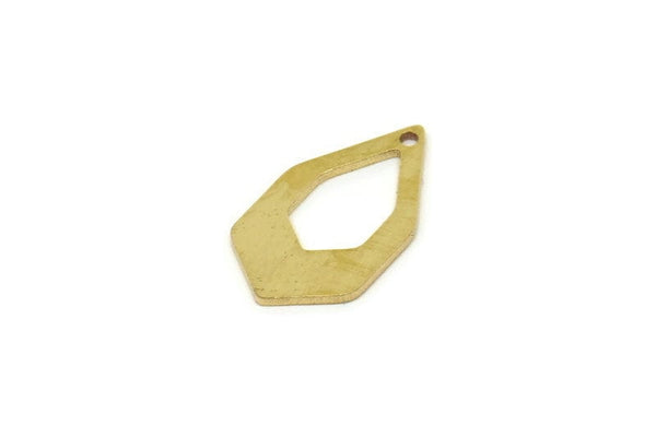 Brass Diamond Charm, Tiny Raw Brass Diamond Charms With 1 Hole, Findings (15x9x0.60mm) SMP1765