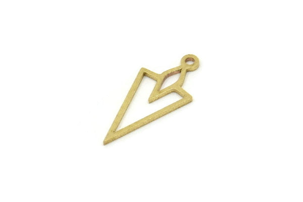 Brass Diamond Charm, Tiny Raw Brass Triangle Charms With 1 Loop, Geometric Charm (15x7x0.60mm) SMP1705