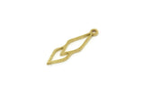Brass Diamond Charm, Tiny Raw Brass Triangle Charms With 1 Loop, Geometric Charm (15x4x0.60mm) SMP1769