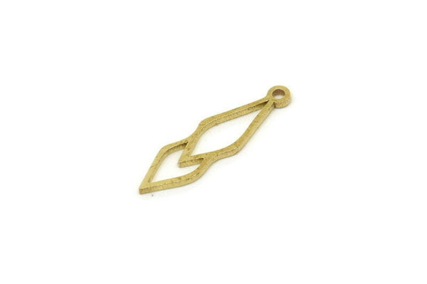Brass Diamond Charm, Tiny Raw Brass Triangle Charms With 1 Loop, Geometric Charm (15x4x0.60mm) SMP1769